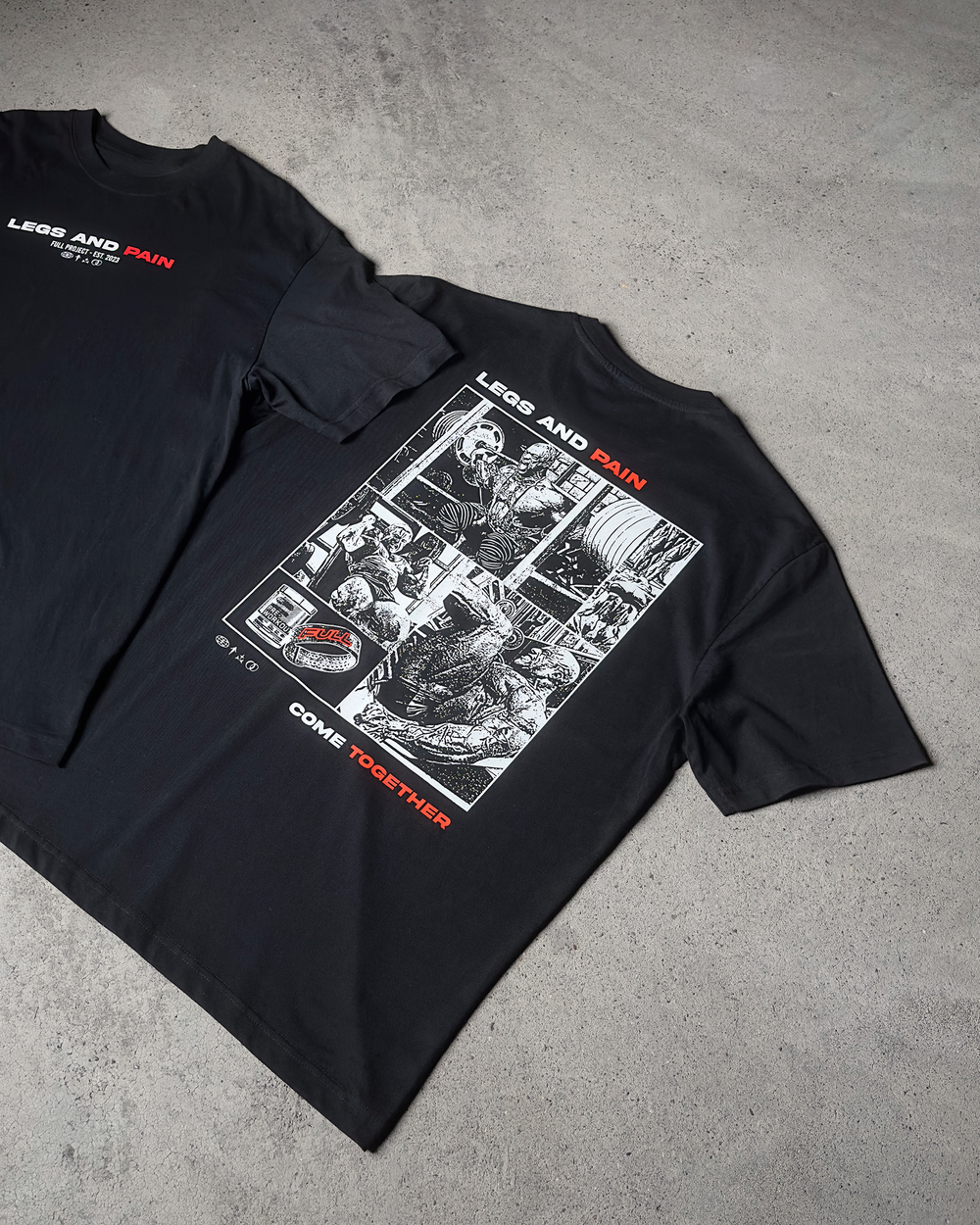 Übergroßes T-Shirt „Beine und Schmerzen“